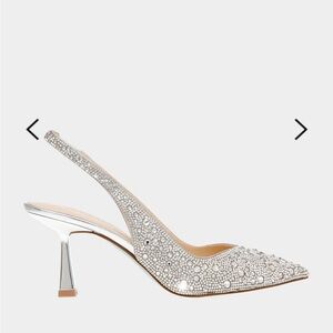 BETSEY JOHNSON Elegant Silver Slingback Heels
